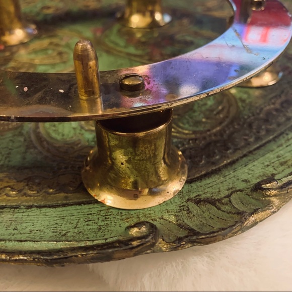 5point brass candle holder authentic antique witch - Picture 5 of 6